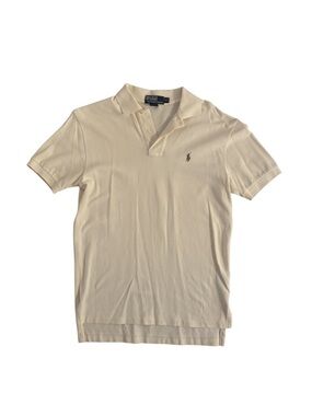 Ralph Lauren Men’s Polo Shirt in Cream with Embroidered Pony